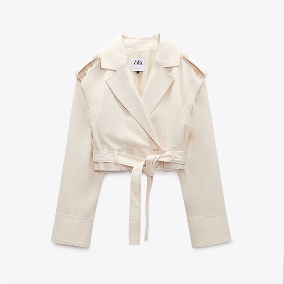 Zara cropped jacket bomber vest coat convertible trench casual style - Picture 12 of 12